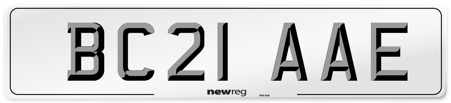 BC21 AAE Number Plate from New Reg